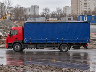 Шторная фура 10 т Уфа — Тюмень, фото 1 — спереди