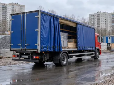 Шторная фура 10 т Уфа — Тюмень, фото 4 — сзади
